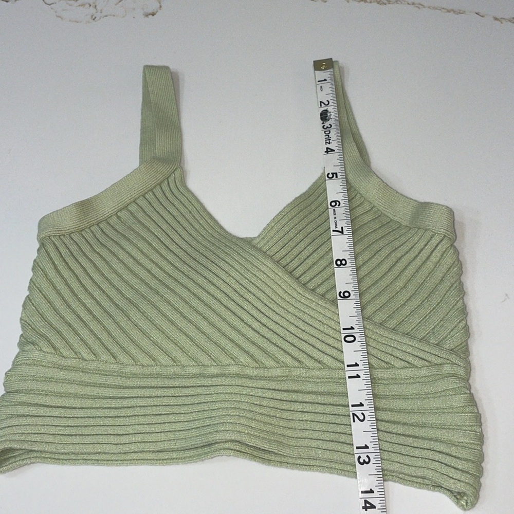 Princess Polly Light Green Arlene Ribbed Knit Tank Top | XS/S - Picture 6 of 7